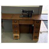 Vintage Necchi BU Sewing Machine & Cabinet