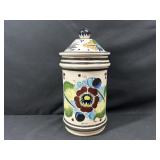 Tall Hand Painted Canister