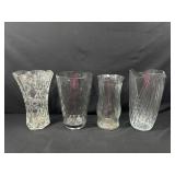 4 Large Glass Vases