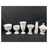 Milk Glass Vases and More