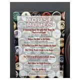Family Wall Clock & House Rules Sign