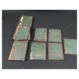 Antique Little Leather Green Literature Books