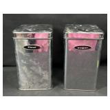 Flour and Sugar Vintage Metal Canisters