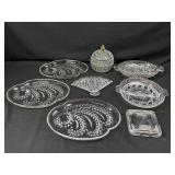 Cut Glass Serving Plates, Bowls, and More