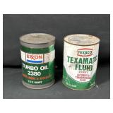 Texaco and Exxon Oil Cans