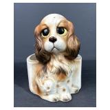 Lefton Big Eyes Dog Ceramic Pocket Vase