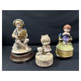 3 Vintage Music Boxes