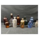 Vintage Colored Glass Bottles