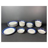 Gibson Blue Striped Plates and Bowls
