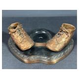 Bronze Tone Baby Shoes