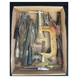 Hand Tool Lot w/C-Clamp & Files