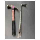 Claw Hammer & Wrecking Pry Bar