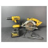 Dewalt Drill and Circular Saw with charger