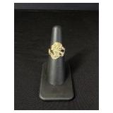 14K Gold Native American Chief Ring
