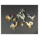 Chicken brooches