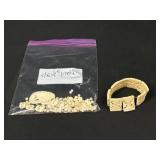 Carved Bone Bracelet & Bead Craft Lot