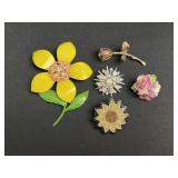 Floral brooches