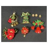 Christmas brooches and pins