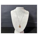 CB Sterling Amber Pendant Necklace