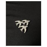 Sterling Silver Marcasite Swallow Brooch