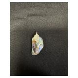 Sterling Abalone Shell Pendant with Leaf Bail