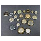 Vintage Watch Heads & Movements Lot