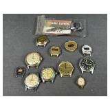 Vintage Watch Heads & Digital Cases Lot