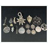Vintage Silver Tone Charm Pendant Assortment