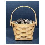 Longaberger basket With pinecones