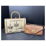 Tooled Leather Purse & Philippines Woven purse