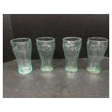 3 Glass & 1 Plastic Coca-Cola Cups