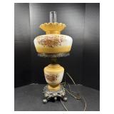 Vintage Floral Hurricane Table Lamp