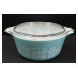 Pyrex Turquoise Butterprint Pattern Casserole