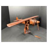 Handcrafted Wooden Monoplane Display Model