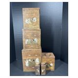 Vintage Japanese Style Rooster Canister Set