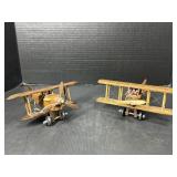 Handcrafted Style Wooden Biplane Models