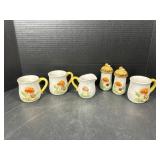Mushroom Ceramic cups and Salt and pepper