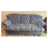 Blue Tufted Upholstered Sofa