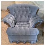 Blue Tufted Upholstered Accent Chair