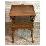 Tray Top End Table with Lower Shelf