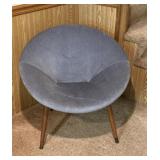 Mid-Century Blue Upholstered Accent Chair