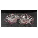 Mikisa Rosella Pink Glass Double Bowl