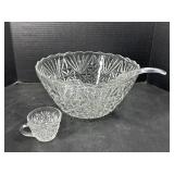 Crystal Punch bowl with cups