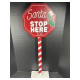 Santa Stop here Sign yard art
