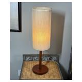 Modern Wood Table Lamp with Drum Shade