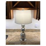 Mercury Glass 3-Ball Table Lamp with Shade