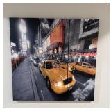 Times Square New York Taxi Triptych Wall Art