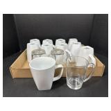 Baileys Glass Mugs and Ceramic White mugs