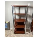 Modern Woodgrain & Chrome 5-Tier Bookcase