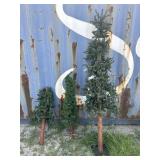 3 Pre Lit Christmas Trees